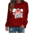 thumbnail image 2 of Meichang T-Shirts de la Saint-Valentin pour Femmes Imprimé Cœur Manches Longues Col Rond Décontracté Coupe Ample Cadeaux de la Saint-Valentin pour Femmes, 2 of 3