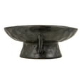thumbnail image 3 of Creative Co-Op Stoneware Footed Pedestal Bowl with Handles, Reactive Glaze, Black, 3 of 4