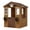 Brown, variant on Accreate Cedar Wooden Kids Playhouse, Play Kitchen Included, Durable Vinyl Roof, Outdoor Wooden Adventure Cottage For Backyard, Fun Playhouse For Toddlers And Children