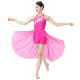 thumbnail image 2 of IBTOM CASTLE Women Lyrical Dance Costumes Lace Flower Embroidery Spliced Tulle Dress Flowy Chiffon Leotard Skirt S Hot Pink, 2 of 8