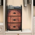 thumbnail image 5 of Costway 3 Drawer Fabric Dresser Storage Tower Nightstand Sturdy Steel Frame Closet, 5 of 11