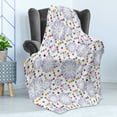 thumbnail image 4 of Floral Soft Flannel Fleece Throw Blanket, Natural Theme Abstract Flowers Pattern with Colorful Dots, Cozy Plush for Indoor and Outdoor Use, 50" x 60", Lilac Multicolor, by Ambesonne, 4 of 5