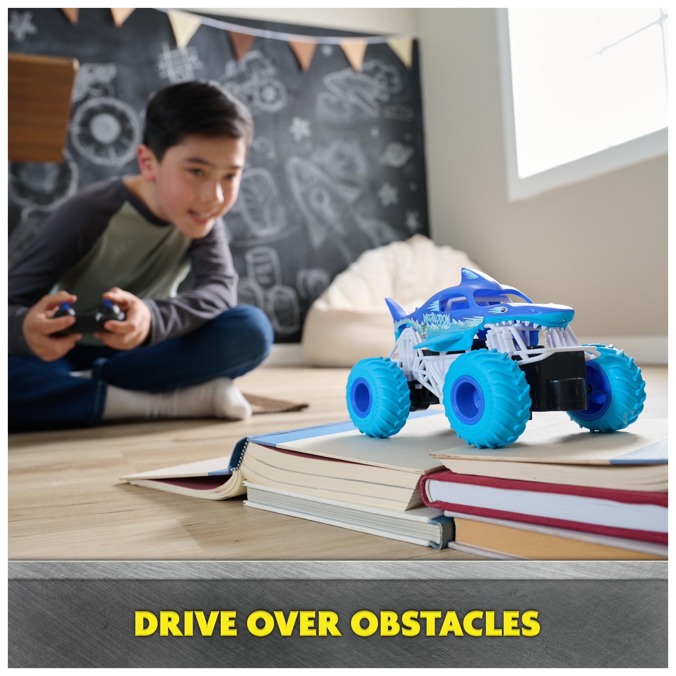 Monster Jam, Megalodon Ice RC Monster Truck in 1:24 Scale, Kids Toys for Boys