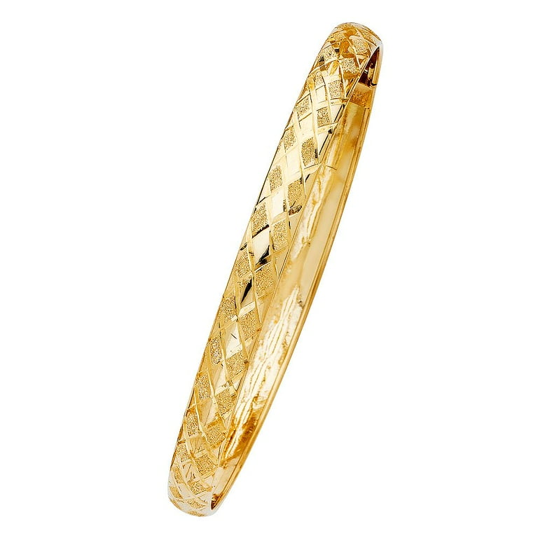 Diamond Stars Bangle Bracelet, 14K Yellow Gold