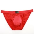 thumbnail image 4 of Penkiiy Mens Sexy Underwear Briefs Men's Color Briefs Fashion Underwear Personalized Low-waist Hoop Panties Buttock Covering Briefs Red Underwear, 4 of 9