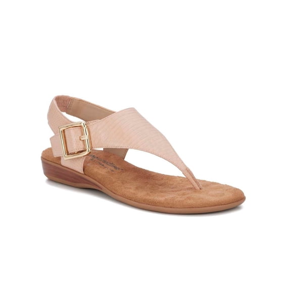 Walking Cradles Wc Noelle Women Thong Sandal In Blush Lizard Print Leather