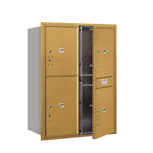 Salsbury Industries Recessed USPS Aluminum 5 Unit 4C Horizontal Parcel Locker