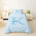 thumbnail image 2 of Erosebridal Cute Bow Initial K Girl Twin Bedding,Blue Bow Tie Letter Monogrammed Duvet Cover Set For Teens,Breathable Home Decor,2pcs,No Comforter, 2 of 5