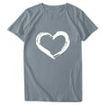 thumbnail image 4 of Aloohaidyvio short sleeve t shirts for women,Women Short Sleeves Crewneck Heart-shaped Print Casual Tops Blouse T-shirt, 4 of 6