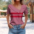 thumbnail image 4 of Camisetas de Manga Corta para Mujeres Casual, Camiseta con Botón Impreso a Damas para Diario, Espectáculo Y Fiesta, 4 of 6