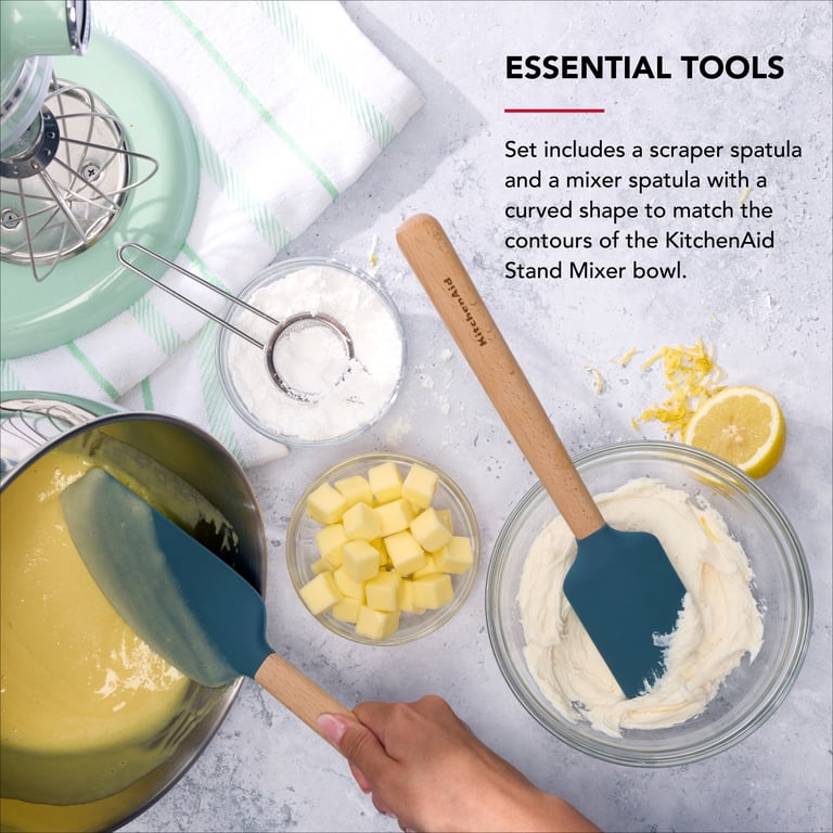 KitchenAid 2-Piece Silicone Mixing Spatula and Scraper Set for