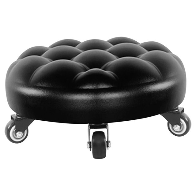 Minimalist Modern Stool with Wheels Decorative Durable Portable Toddler Stool black