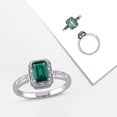 thumbnail image 6 of Everly Women's 7/8 CT TGW Created Emerald and Diamond Accent Sterling Silver Ring, 6 of 12