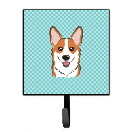 

Carolines Treasures BB1192SH4 Checkerboard Blue Corgi Leash or Key Holder 7Hx4.25W multicolor