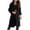 *Black, variant on ClodeEU Women's Notched Lapel Button Long Wool Blend Coat,Casual Mid Maxi Warm Winter Overcoat ,Women's Plus L
