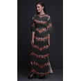 thumbnail image 3 of Bimba Rayon Shibori Tie-Dye Printed Gown Kimono Sleeves Summer Long Maxi SlitÂ&nbsp;Dress-Small, 3 of 6