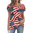 thumbnail image 2 of SELONE Heart Shirts for Women Fourth of July Print Star Pullover V Neck Short Sleeve Tops Patriotic Graphic Clothes, 2 of 4