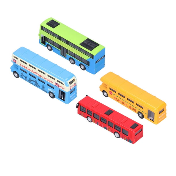 Juego de juguetes de autobús BuyWeek 4 piezas de autobús de Aleación tracción trasera