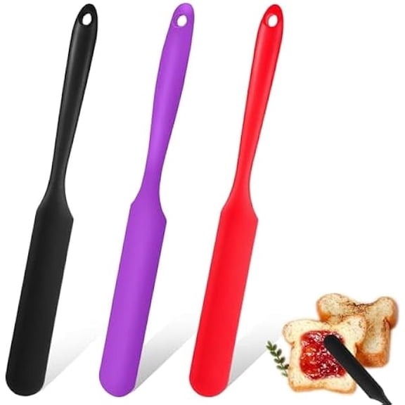 Silicone Jar Spatula, 3Pcs Spatulas Kitchen Set, Heat Resistant Jam Spreader for Baking Mixing Cake Cream Butter Scraper - Multi-Functional High-Efficiency Design for Modern Kitchen Hou