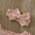 thumbnail image 4 of FNNMNNR Newborn Baby Girls Rompers Flare Sleeve Lace Summer Infant Jumpsuit with Headband, 4 of 7