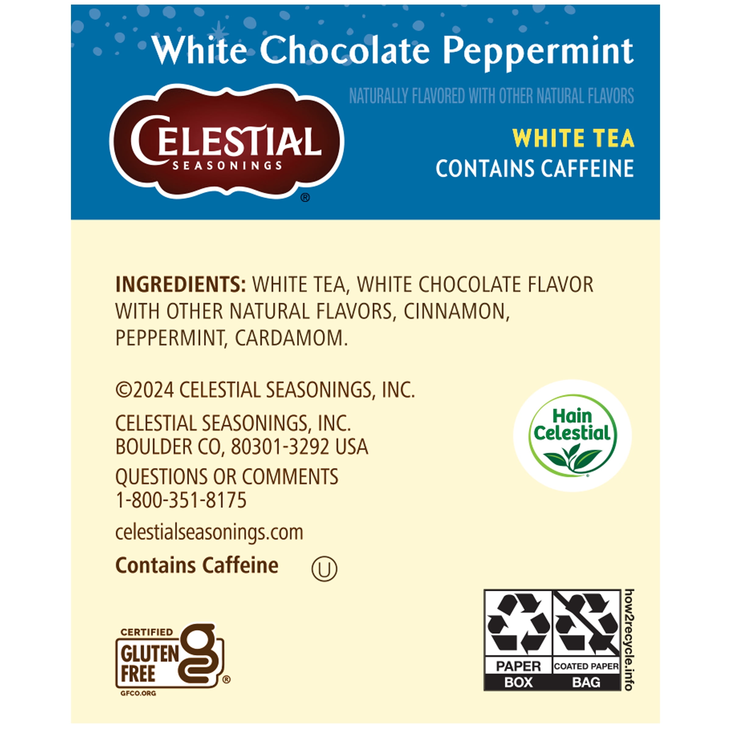 (6 pack) Celestial Seasonings White Chocolate Peppermint White Tea Bags (20 Count)