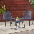 thumbnail image 2 of GDF Studio Douglas Outdoor Modern Metal 3 Piece Chat Set, Matte Navy Blue, 2 of 13