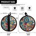 thumbnail image 7 of ZIATUBLES 2 Pieces Boho Floral Print Pot Holders Oven Mitts 2-in-1 Heat Resistant Hot Mats with Breathable Cotton-Like Liner Non-Slip Quilted Liner Trivets Kitchen 8 Inch Round Decor, 7 of 7