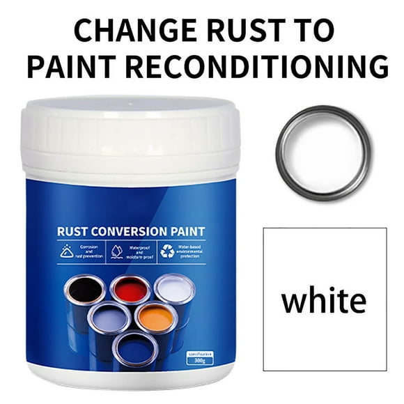 Water-Based Rust Converter Paint for Metal Surfaces | 300G Weatherproof Rust Prevention Coating | for Color Steel Tiles, Iron Furniture | Quick-Dry, Easy Clean up | Multiple Colors Available