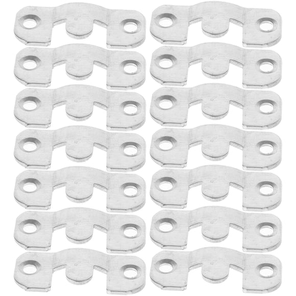 OUNONA 16Pairs Plated Silver Keyhole Hangers Shelf Bracket Hooks Easy Install Mirror Frame Holder