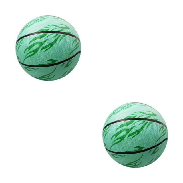 Guardoinrt Round Training Basketball With Good Hand Feeling Non-toxic Particle Surface Unisex 7 Basketball Green- size 7 2Set