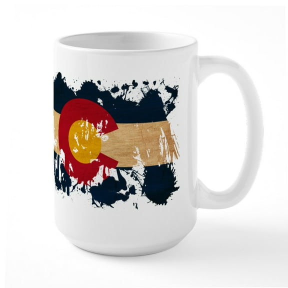 CafePress - Colorado Flag Large Mug - 15 oz Ceramic Large White Novelty Mug
