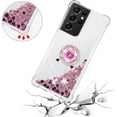 thumbnail image 3 of Samsung Galaxy S21 Ultra 5G 6.8" Case,Creativity Clear Quicksand Glitter Flowing Liquid Floating Soft TPU Case w/Stand Bling Diamond Sparkle Phone Cover for Galaxy S21 Ultra  Rose Gold, 3 of 14