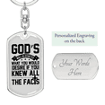 thumbnail image 2 of God's Will White Stainless Steel or 18k Gold Premium Swivel Dog Tag Keychain, 2 of 16