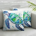 thumbnail image 3 of JEUXUS  Throw Pillow Case Cushion Cover, Decorations for Sofa Couch Bed Chair, Splash Ink Art Sea Animal Sea Turtle, 3 of 5