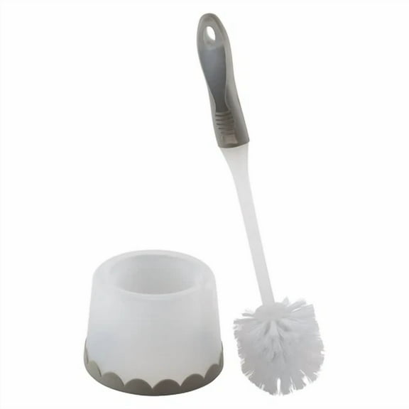 ZYLER- Deluxe Toilet Bowl Brush And Stand In Gray