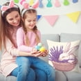 thumbnail image 5 of MXTPOV Easter Pillow Covers 18x18, Purple Lavender Rabbits Easter Eggs Pillow Covers for Couch Sofa, Easter Decorations, Decorative Throw Pillow Covers for Home Decor, 5 of 5