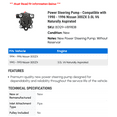 thumbnail image 2 of Power Steering Pump - Compatible with 1990 - 1996 Nissan 300ZX 3.0L V6 Naturally Aspirated 1991 1992 1993 1994 1995, 2 of 2