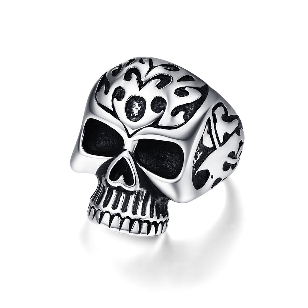 316L Stainless Steel Skull gothic punk biker Ring  Man`s Rings