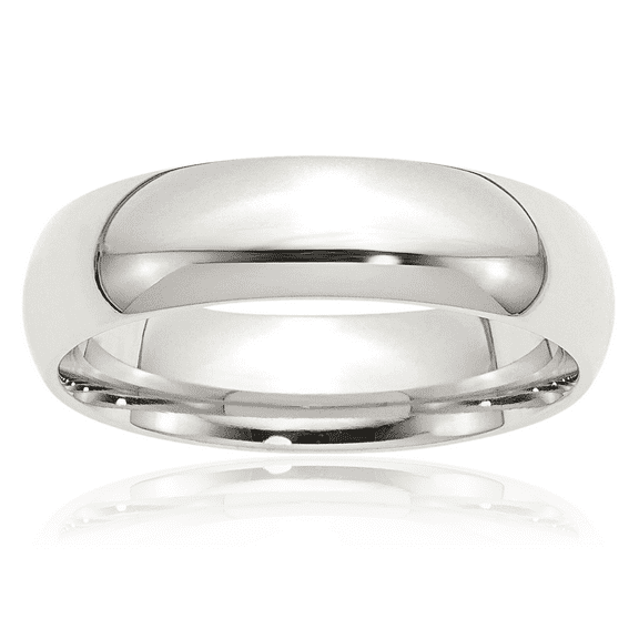 925 Sterling Silver 6mm Comfort Fit Plain Classic Wedding Band Ring
