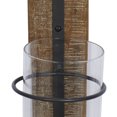 thumbnail image 6 of DecMode Brown Wood Geometric Pillar Wall Sconce with Wood Back Mount, 6 of 9