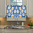 thumbnail image 2 of Yayeee Kitchen Curtains Tier Pair Light Filtering 27"x36" Rod Pocket Short Cafe Window Panel, Cute Fried Eggs, 2 of 7