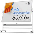 thumbnail image 2 of Tableau Effaçable à Sec Roulant 60 x 46 - Grand Tableau Magnétique Portable avec Support - Style Chevalet Double Face avec Roues - Tableau Blanc Mobile pour Bureau, Salle de Classe et Maison, 2 of 4