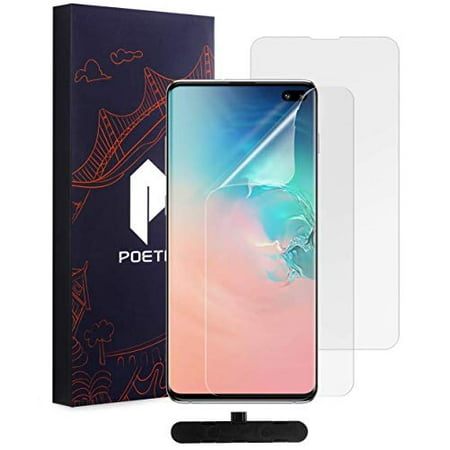 Poetic [Full Coverage] [in-Display Fingerprint] HD Clear Anti-Bubble Flexible TPU Film Clear, Designed for Samsung Galaxy S10 Plus / S10+ 6.4 Inch