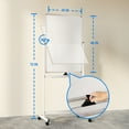 thumbnail image 2 of Tooloton Rolling Whiteboard, 40x24 Inches, Double-Sided, Rolling with Stand, Silver, 2 of 6