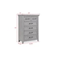 thumbnail image 4 of Miekor Furniture Contemporary Light Gray Finish 1pc Tall Chest Wooden Bedroom Furniture Metal Pull Furniture 58513, 4 of 5
