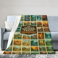 thumbnail image 2 of US National Parks Fleece Blanket: Parks Map Throw Blanket - Vintage Fluffy Geographic Blanket for Travelers 50x40, 2 of 6