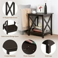 thumbnail image 7 of Yaheetech 2 Tiers X-Design Wood End Table Storage Display End Table Sofa Side Coffee Table, Espresso, 7 of 7