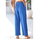 thumbnail image 5 of Pantalones PRETTYGARDEN Palazzo Mujer Tiro Alto Pierna Ancha Azul Talla Grande, 5 of 9
