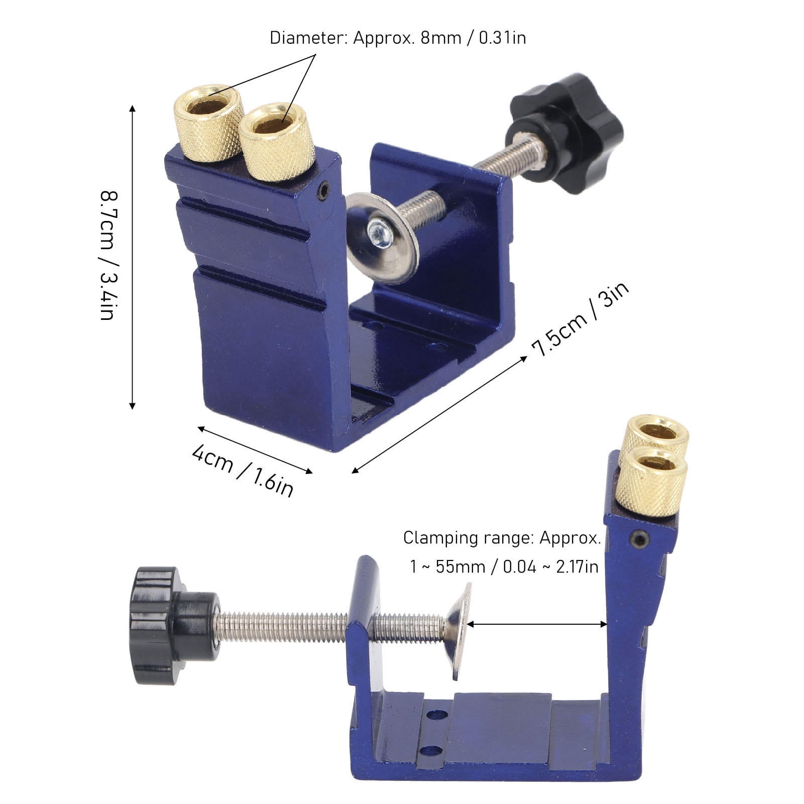 Yajisi Mini Pocket Hole Jig Kit – Aluminum Alloy Dowel System for Accurate Woodworking, Corner & Flush Joints