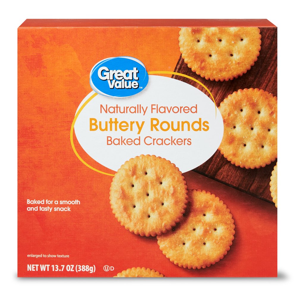 Great Value Baked Buttery Round Crackers, 13.7 oz